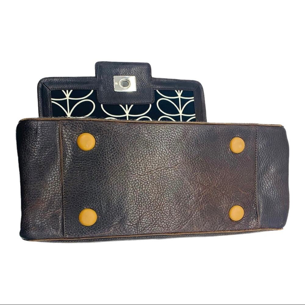 Orla Kiely Brown and Green Satchel - Picture 12 of 15